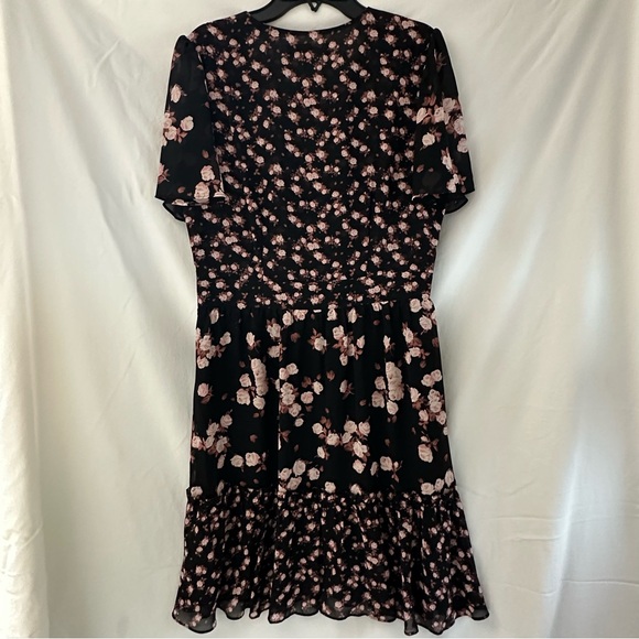 Michael Kors Black and Pink Floral Midi Dress - Picture 6 of 9